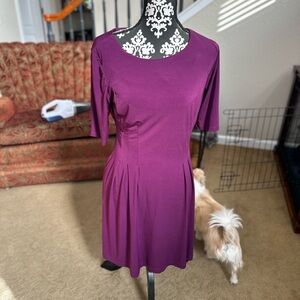 Dressbarn Purple Fit and Flare Midi Dress